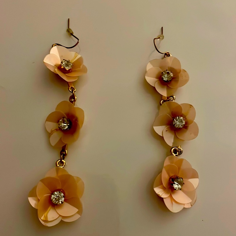 Pink rose cz earrings